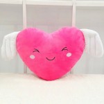 Grabadeal Valentine Smiling Love Heart with wings (Pink) - 30 cm